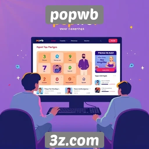 Interface do site popwb é amigável para jogadores